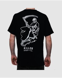 Killer Speed Co. - Killer Speed Co. Men Skate Reaper Tshirt Relaxed Fit Crew Neck Black 
