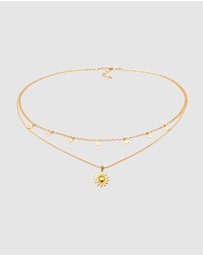 Elli Jewelry - Necklace Layer Sun 925 Sterling Silver Gold-plated