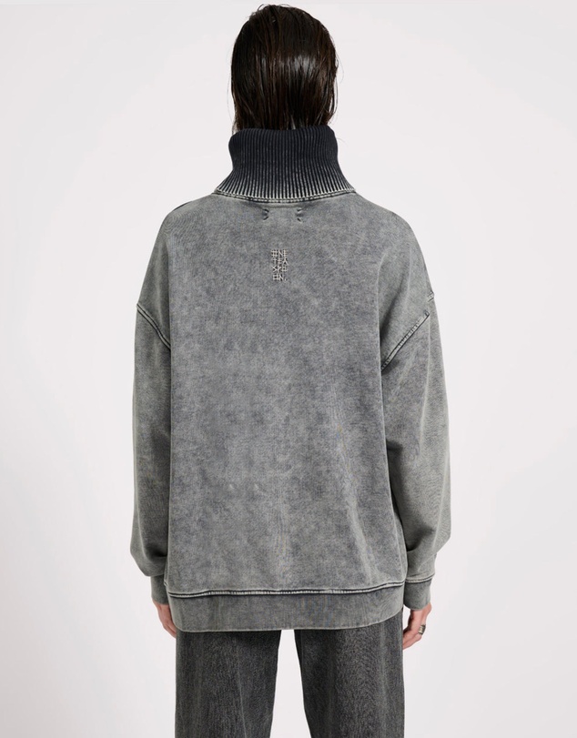 ONE TEASPOON - Fleece Roll Neck Sweater - Worn Black