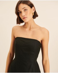 AERE - Florence Linen Strapless Maxi Dress