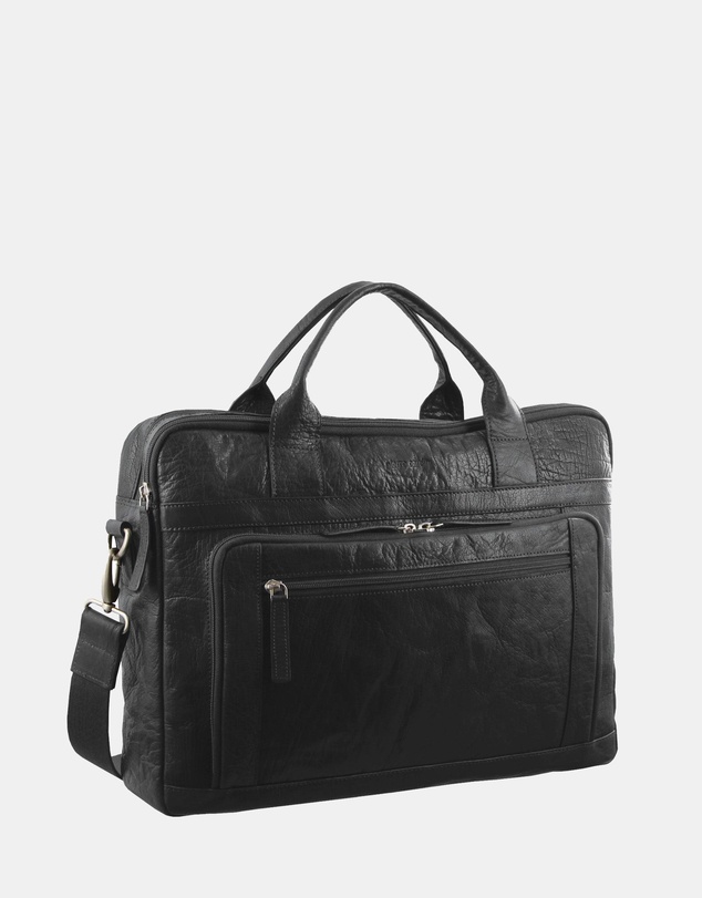 Pierre Cardin - Pierre Cardin Rustic Leather Computer/Business Bag