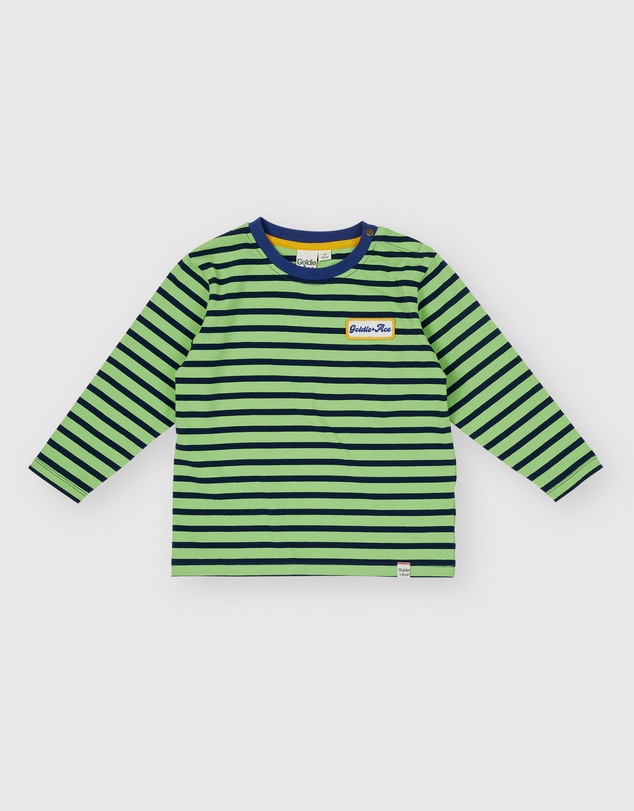 Goldie + Ace - Long Sleeve Stripe Logo Top - Babies-Kids