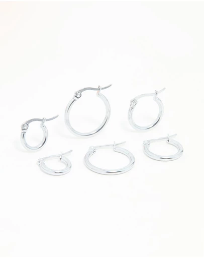 Lovisa - Surgical Steel Clasp Hoop Earrings 2-Pack