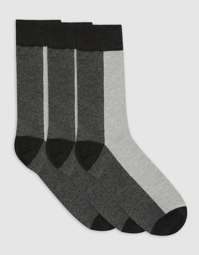 Ambra - Ambra Men's Two-Tone Crew Sock 3 Pair Pack