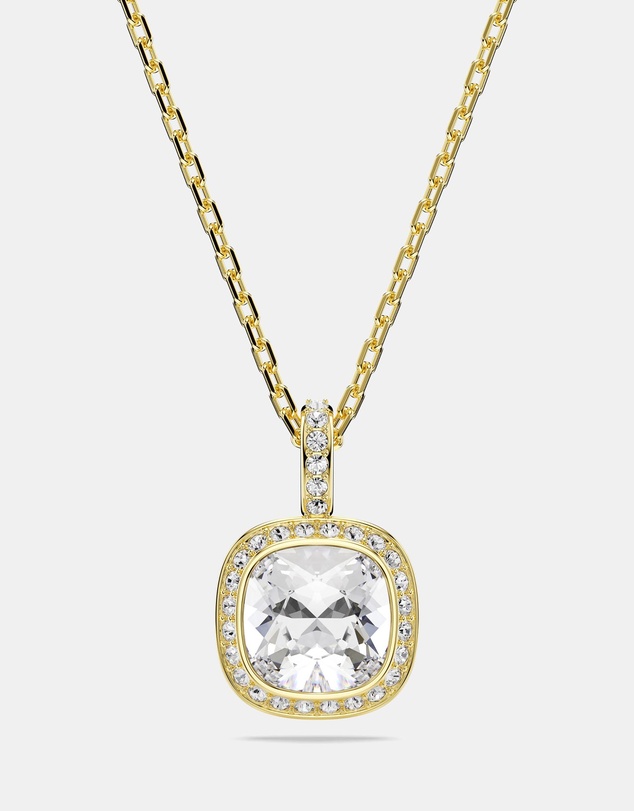 Swarovski - Una Angelic Pendant, Cushion Cut, White, 18K Gold Finish