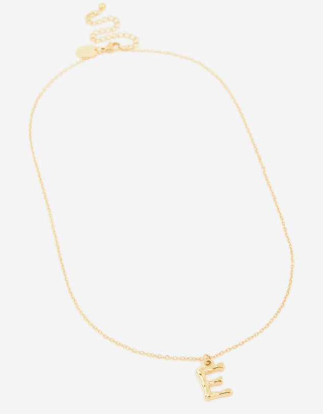 Lovisa - Waterproof Gold Plated Stainless Steel Bamboo Letter E Necklace