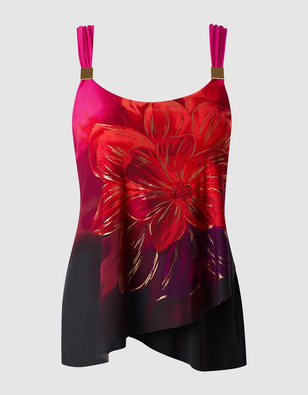 Miraclesuit Swimwear  - Petali Rosa Dazzle Underwired Draped Tankini Top