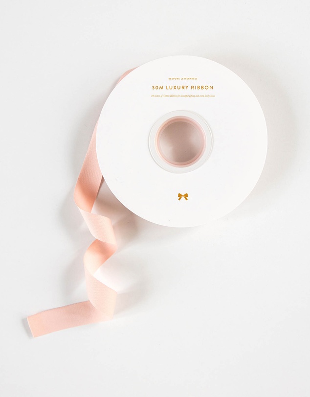 Bespoke Letterpress - Cotton Ribbon - Peach - 30 Meters