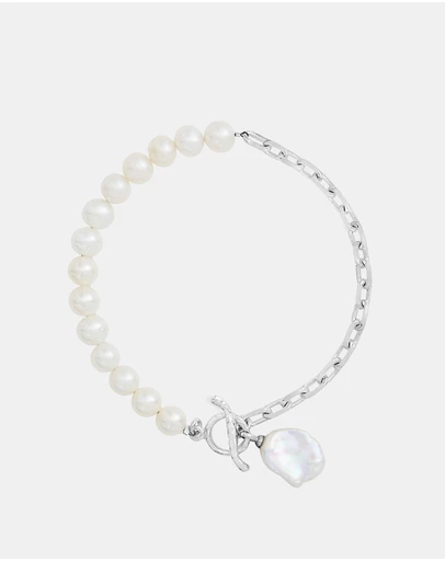 Dower & Hall - Women's Timeless Keshi Pearl Chain Bracelet In Sterling Silver