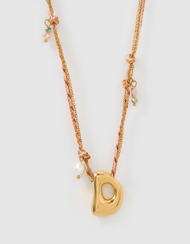 Arms Of Eve - Bubble Letter Necklace - Blush
