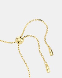 Swarovski - Symbolica bracelet, Crystal pearl, Clover, evil eye and horseshoe, Blue, Gold-tone plated