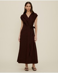 The Fated - Tuck Bodice Sleeveless Midi Dress