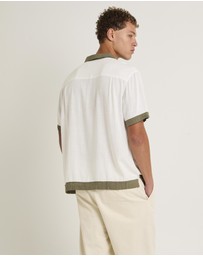 Arvust - Border Linen Short Sleeve Shirt