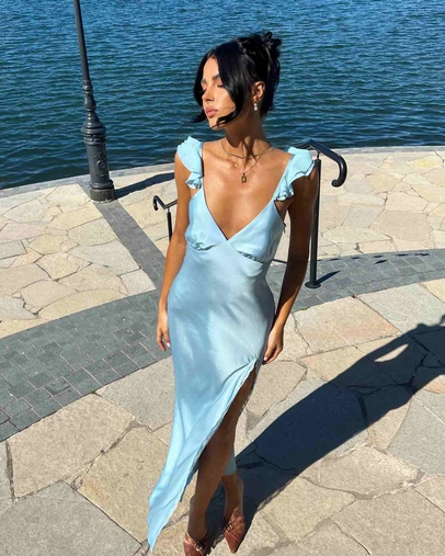 Beginning Boutique - Wendy Blue Maxi Dress