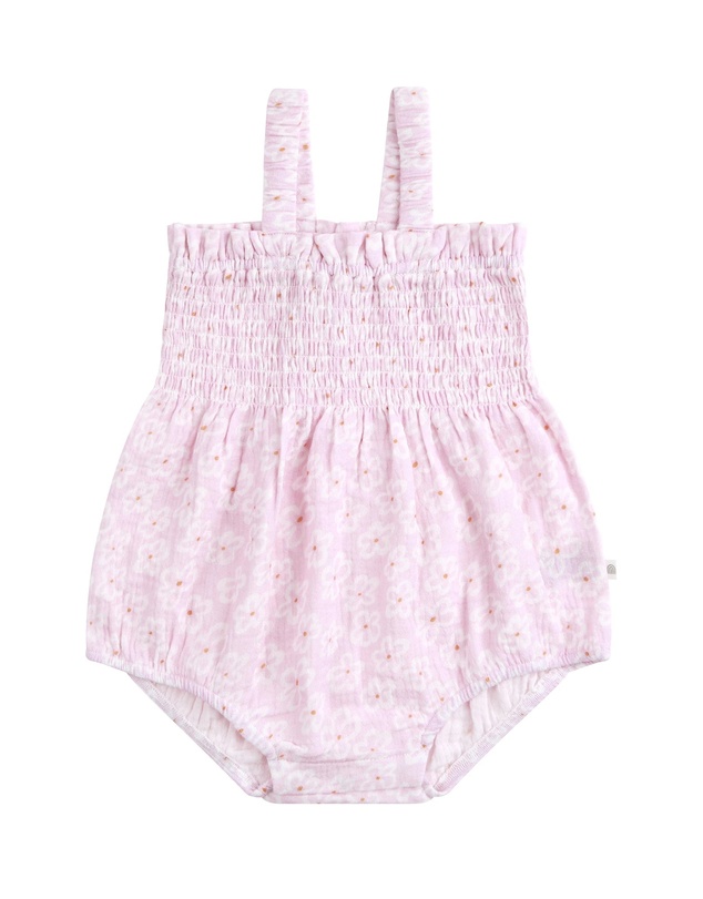 Kynd Baby - Shirred Woven Romper Frangipani - Size 00
