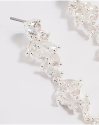 Lovisa - Silver Plated Cubic Zirconia Marquise Drop Earrings