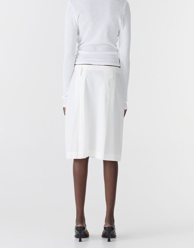 Bassike - Crushed Cotton Box Pleat Skirt