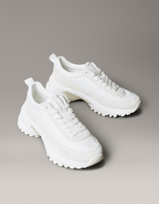 Calvin Klein - Suede and Emblem Logo Nylon Trainers