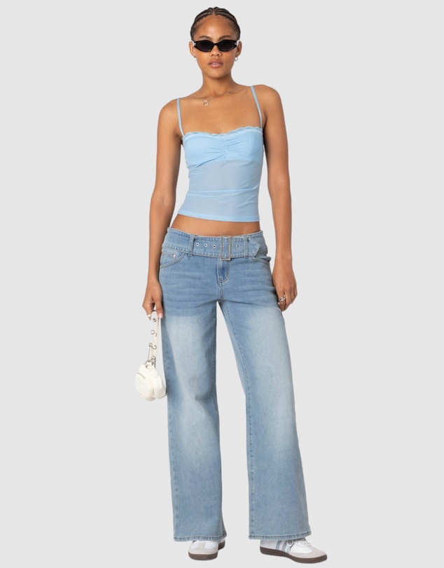 EDIKTED - Elina Sheer Mesh Bra Top
