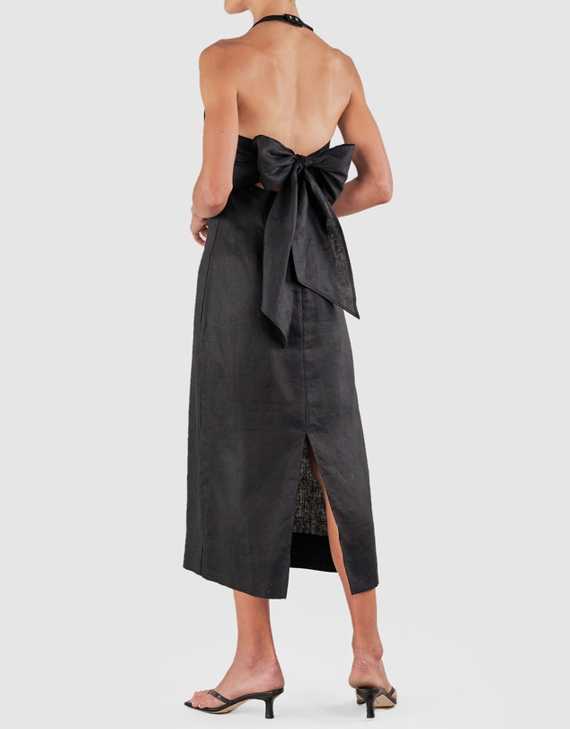 Amelius - Santa Cruz Linen Halterneck Dress
