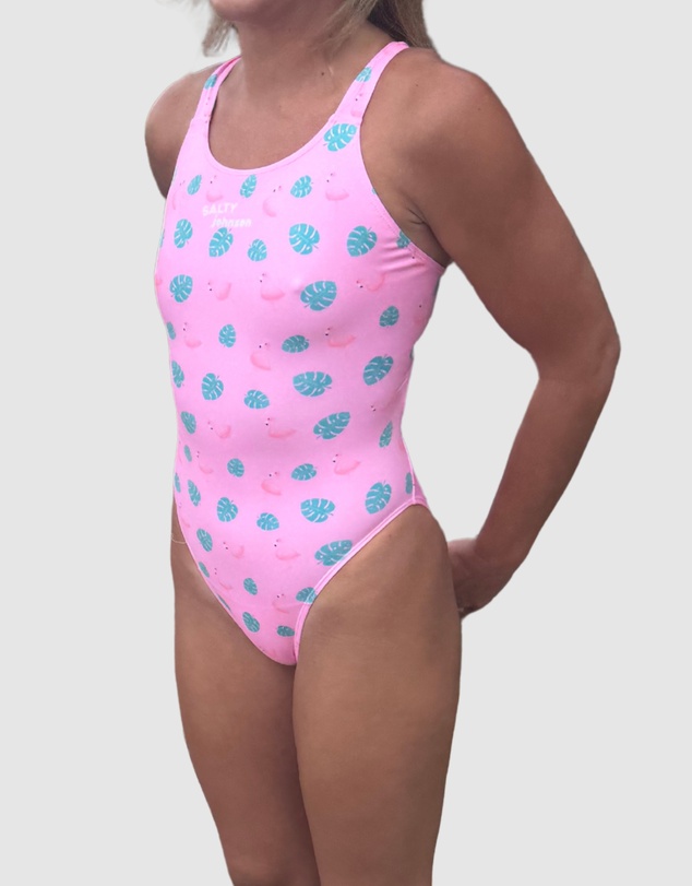 Salty Johnson - Leaves Thick Strap One Piece