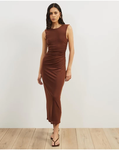 Atmos&Here - Priya Sleeveless Mesh Maxi Dress
