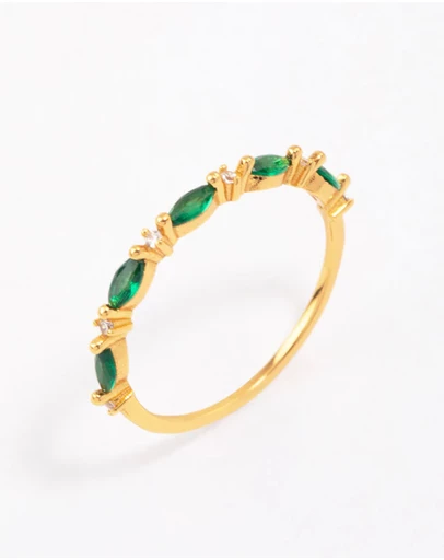 Lovisa - Gold Plated Sterling Silver Marquise Round Cubic Zirconia Ring