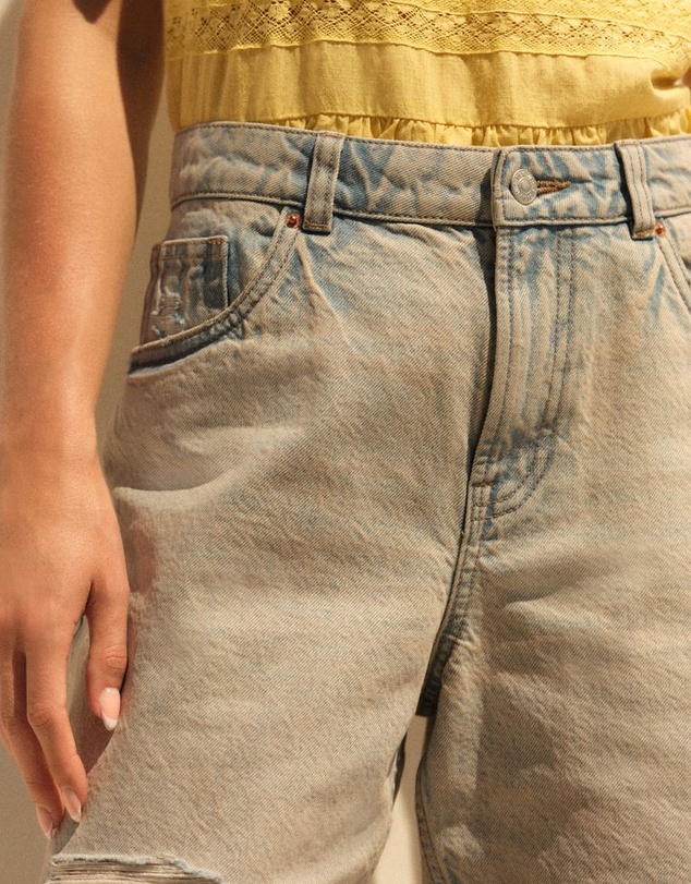 NEXT - Ripped Denim Bermuda Shorts
