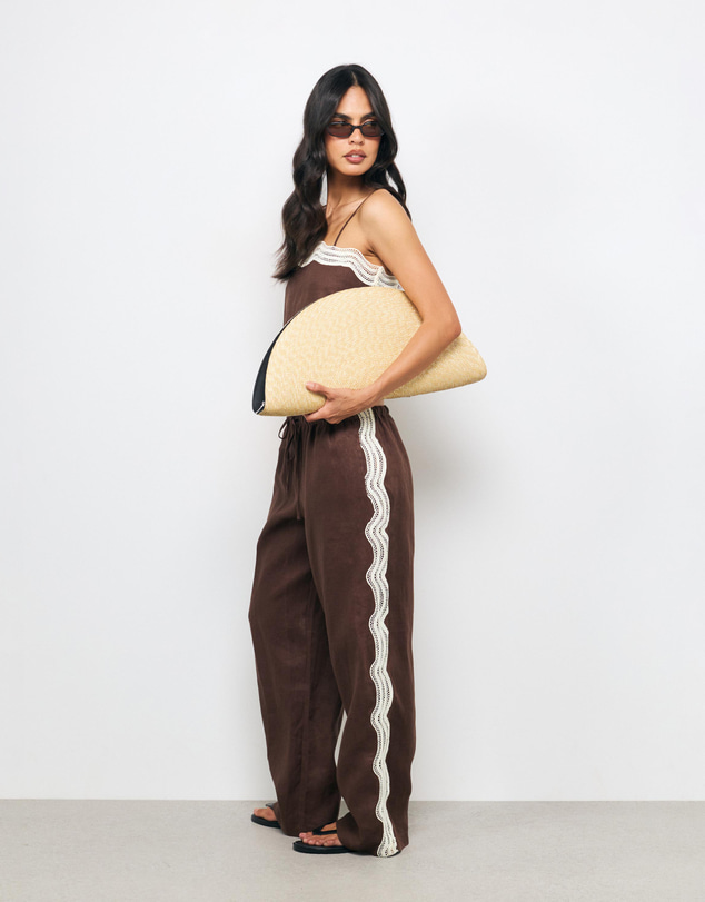 AERE - Dolly Contrast Linen Pants