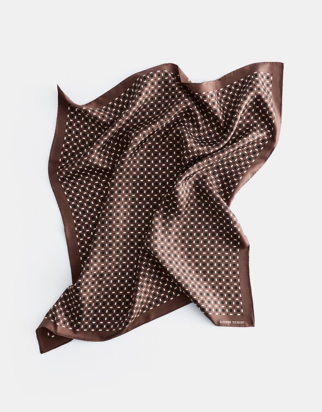 & Other Stories - Geometric Print Silk Scarf