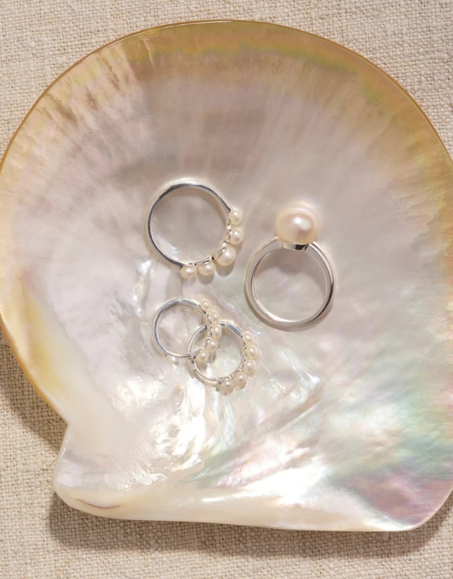 Najo - Mermaid Silver Pearl Earring