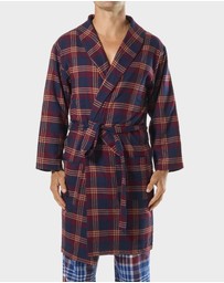 Mitch Dowd - Mens On Holiday Flannel Robe - Red
