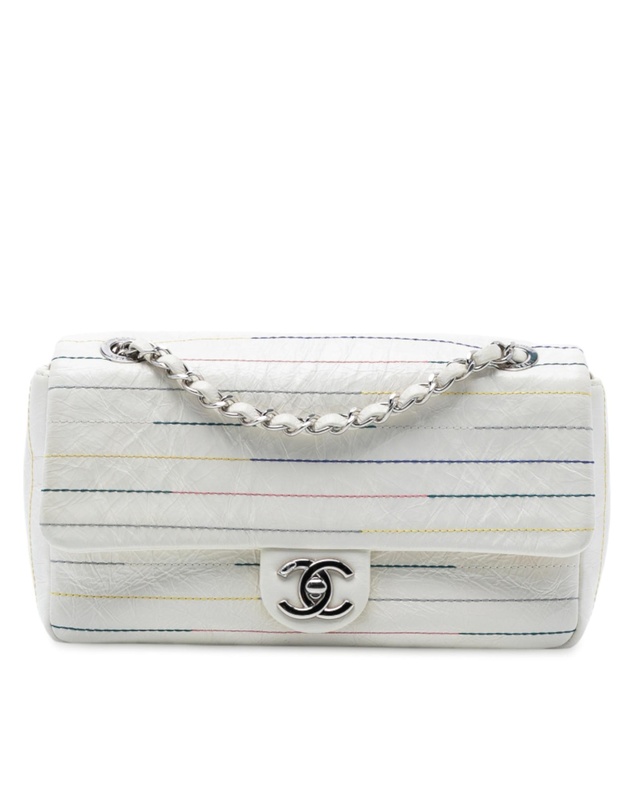 Pre-Loved by Azura Reborn - Pre-Loved Distressed Calfskin Straight Line Stitch Flap