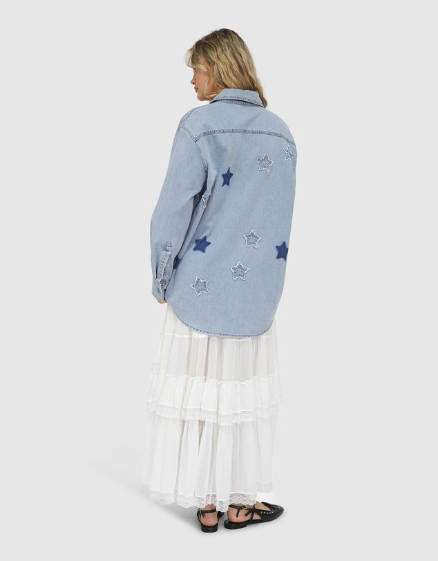 Belle & Bloom - Stargazer Patch Detail Denim Shirt