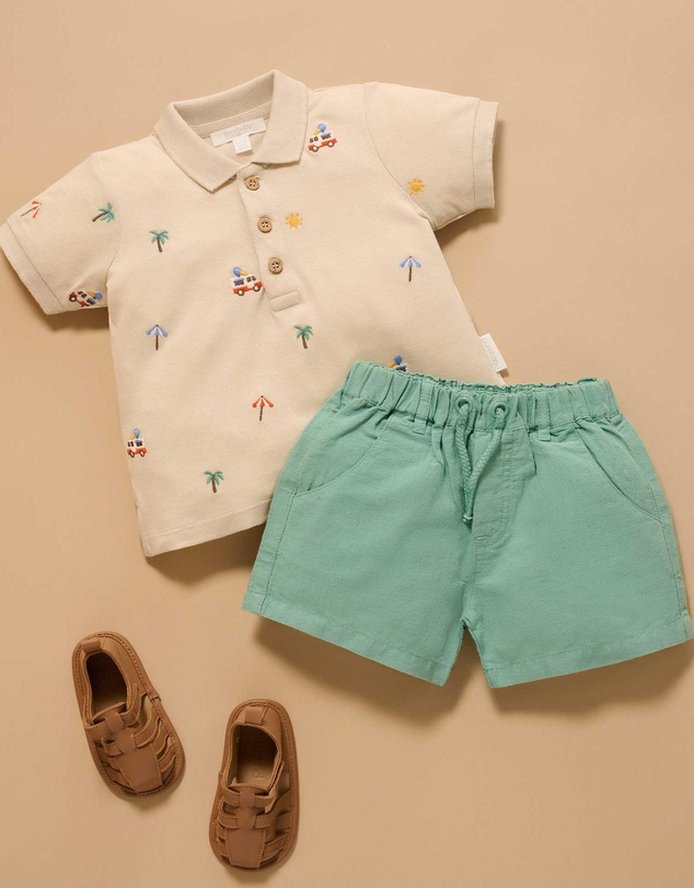 Purebaby - Resort Embroidered Polo -Kids-Babies