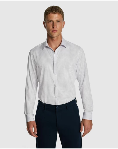 yd. - Forbes Check Bamboo Slim Shirt