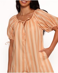 Petal & Pup - Carina Striped Playsuit - Terracotta Stripe
