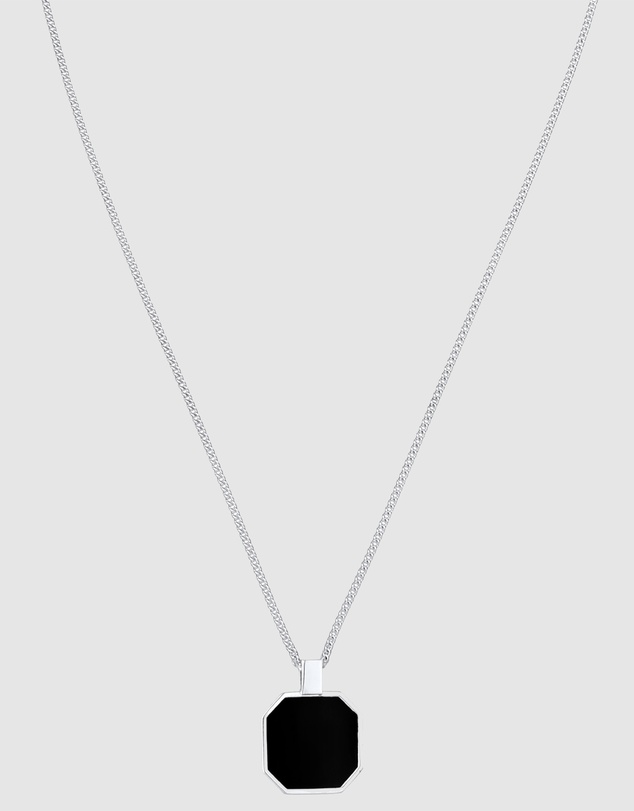 Kuzzoi - ICONIC EXCLUSIVE - Square Pendant Necklace in 925 Sterling Silver