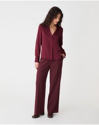 Forcast - Lila V-neck Satin Blouse