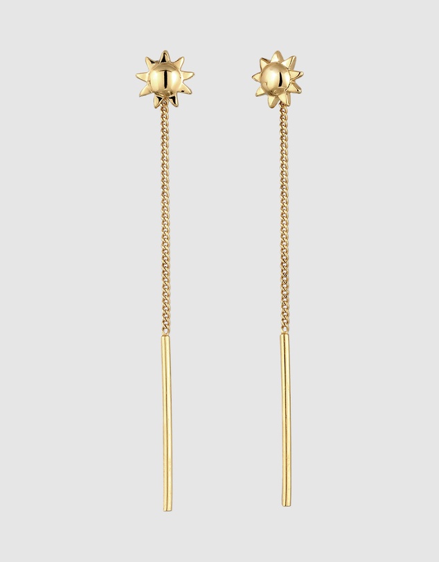 Elli Jewelry - Sunburst Drop Earrings in Gold-Plated 925 Sterling Silver