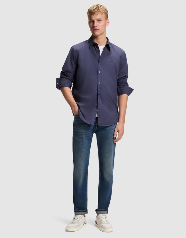 BOSS - Regular-Fit Shirt in Cotton Poplin With Embroidered Logo