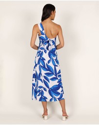 Petal & Pup - Freddie Midi Dress - White/Blue