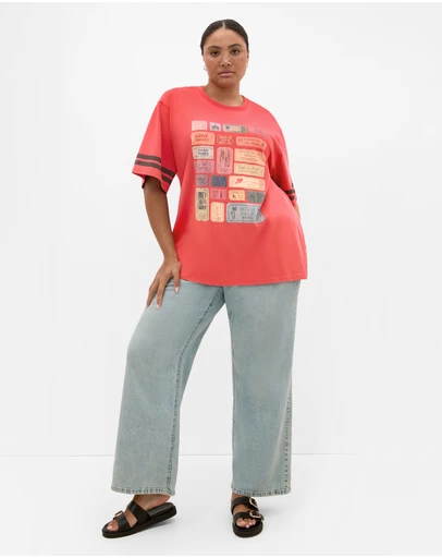 City Chic - Oversized Tickets Tee