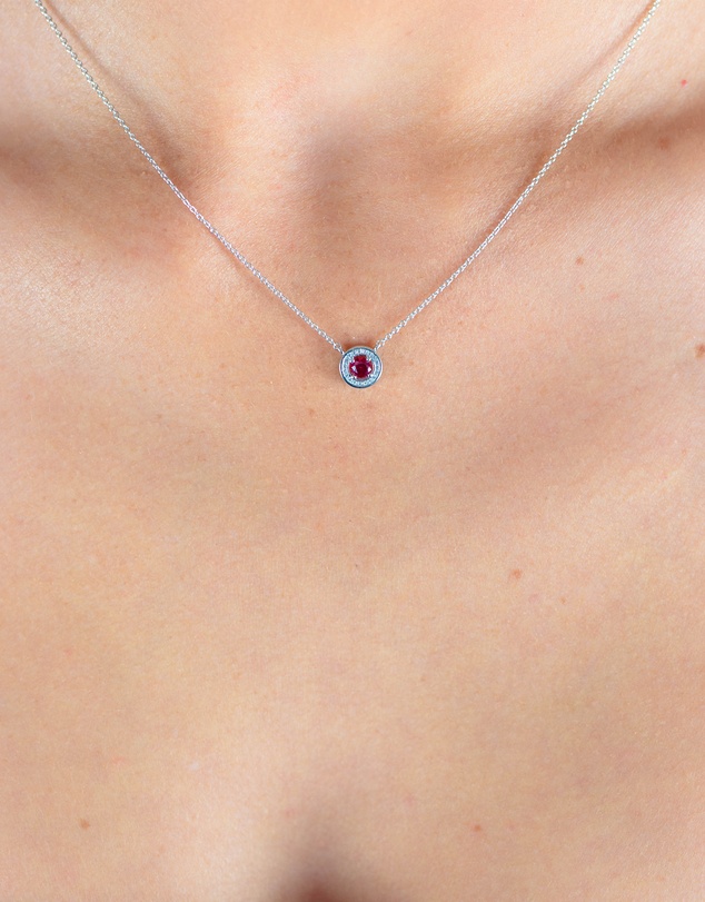 Georgini - Milestone Ruby Halo Pendant
