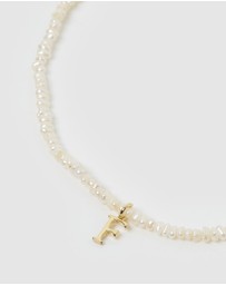 Miz Casa and Co - Pearl Letter F Choker