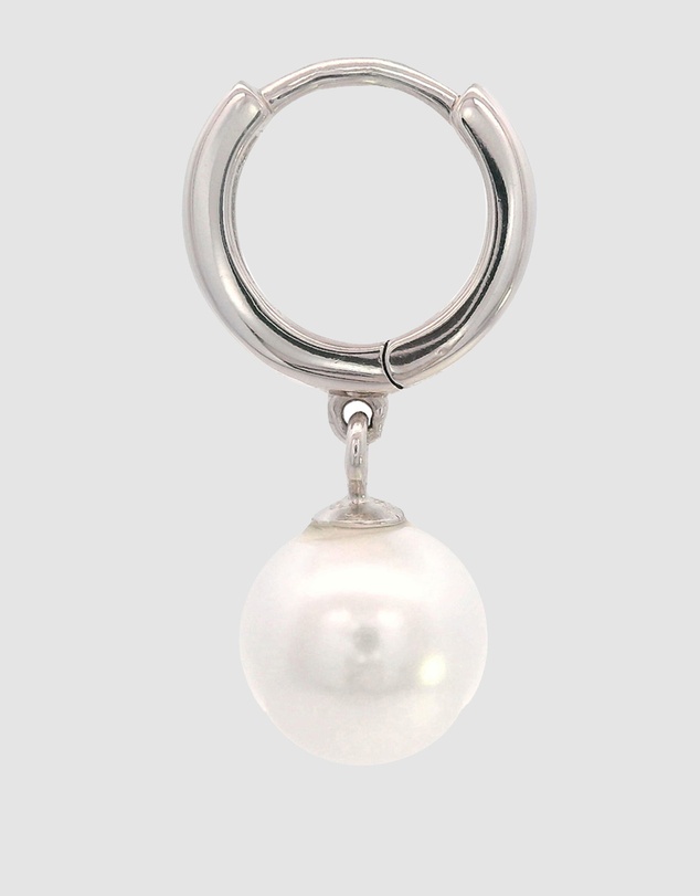 Georgini - Georgini Adagio Nine-2-Five Pearl Hoop Earrings Silver