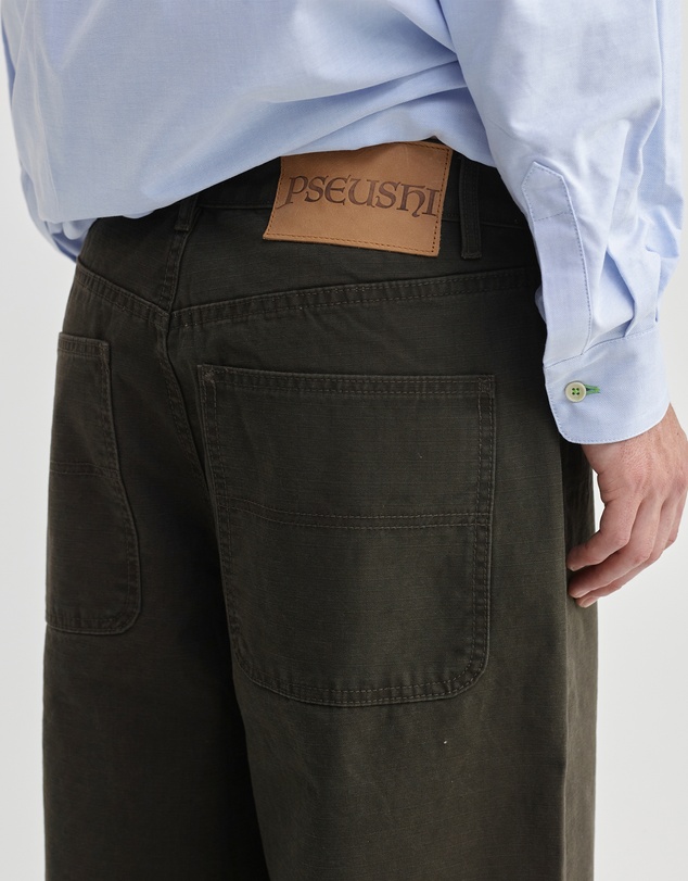 PSEUSHI - Loose Cut Cotton Carpenter Ripstop Pants