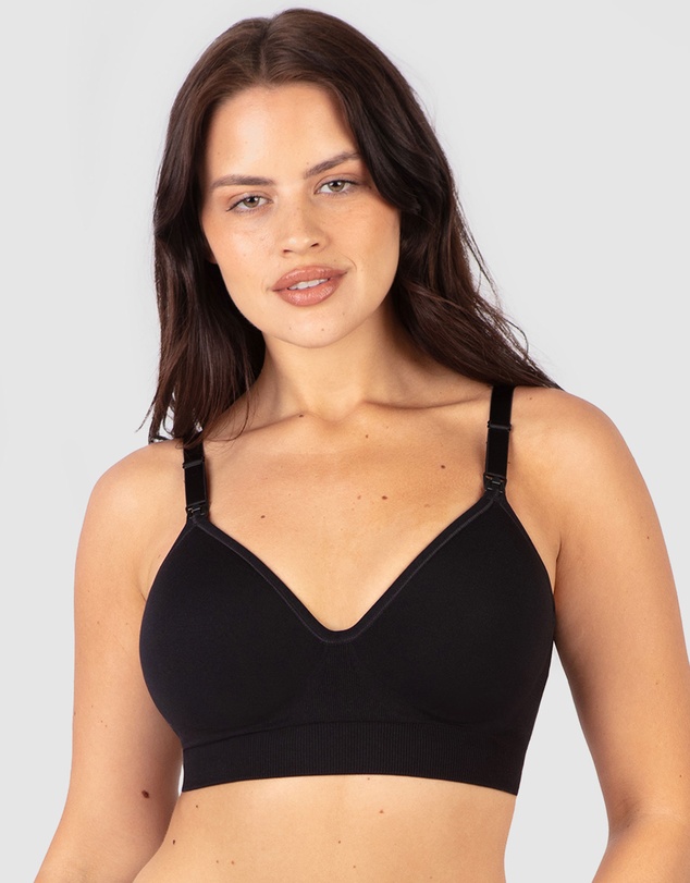 B Free Intimate Apparel - Plunge Nursing Comfort Bra – Wireless with Fixed Moulded Cups (B-C-D) Cup