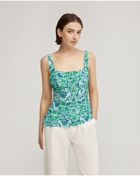 Oxford - Jacqueline Printed Peplum Top