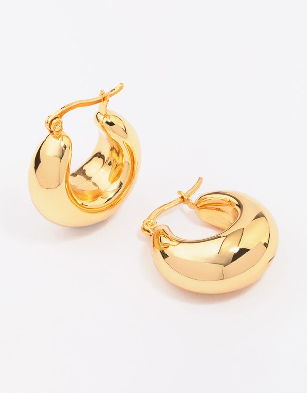 Lovisa - Waterproof Gold Plated Stainless Steel Full Bubble Hoop Earrings